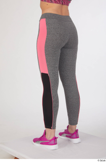 Mia Brown dressed grey leggings leg lower body pink sneakers…